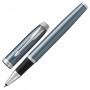 Ручка-роллер PARKER IM Core Light Blue Grey CT, корпус серо-голубой лак, хромированные детали, черная, 1931662