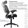 Кресло BRABIX Saturn ER-400, с подголовником, комбинированное, черное/серое, 530871