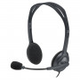 Наушники с микрофоном (гарнитура) LOGITECH H111, проводные, 1,8 м, с оголовьем, серебристые, 981-000593