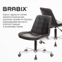 Кресло BRABIX Deco MG-316, без подлокотников, пятилучие серебристое, экокожа, черное, 532080.