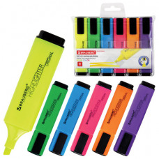 Набор текстовыделителей 6 ЦВЕТОВ, BRAUBERG ORIGINAL NEON, линия письма 1-5 мм, 152216