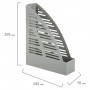 Лоток вертикальный для бумаг BRAUBERG Standard, 245х70х295 мм, серый, 237221