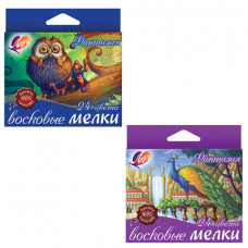 Восковые мелки ЛУЧ Фантазия, 24 цвета, на масляной основе, картонная упаковка с европодвесом, 25С1521-08