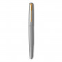Ручка перьевая PARKER Jotter Stainless Steel GT, корпус серебристый, позолоченные детали, синяя, 2030948