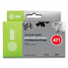 Картридж струйный CACTUS (CS-CLI471XLGY) для CANON PIXMA MG5740/6840/7740, серый, ресурс 2000 стр.