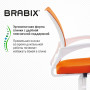 Кресло BRABIX Fly MG-396W, с подлокотниками, пластик белый, сетка, оранжевое, 532401, MG-396W_532401