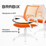 Кресло BRABIX Fly MG-396W, с подлокотниками, пластик белый, сетка, оранжевое, 532401, MG-396W_532401