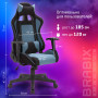 Кресло компьютерное BRABIX GT Racer GM-100, две подушки, ткань, черное/голубое, 531818