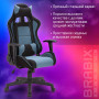Кресло компьютерное BRABIX GT Racer GM-100, две подушки, ткань, черное/голубое, 531818