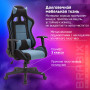 Кресло компьютерное BRABIX GT Racer GM-100, две подушки, ткань, черное/голубое, 531818