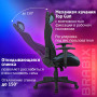 Кресло компьютерное BRABIX GT Racer GM-100, две подушки, ткань, черное/голубое, 531818