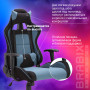 Кресло компьютерное BRABIX GT Racer GM-100, две подушки, ткань, черное/голубое, 531818