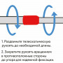 Швабра с флаундером 40 см, телескопический черенок 120 см, резьба 1,6 см, ворсистая микрофибра (ТИП К), ЛЮБАША, 603602