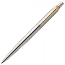 Ручка шариковая PARKER Jotter Core Stainless Steel GT, корпус серебристый, позолоченные детали, синяя, 1953182