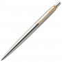 Ручка шариковая PARKER Jotter Core Stainless Steel GT, корпус серебристый, позолоченные детали, синяя, 1953182