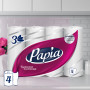 Полотенца бумажные бытовые, спайка 4 шт., 3-слойные (4х11,2 м), PAPIA, 23x13 см, белый, 5062170