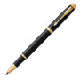 Ручка-роллер PARKER IM Core Black Lacquer GT, корпус черный глянцевый лак, позолоченные детали, черная, 1931659