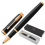 Ручка-роллер PARKER IM Core Black Lacquer GT, корпус черный глянцевый лак, позолоченные детали, черная, 1931659