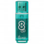 Флеш-диск 8 GB, SMARTBUY Glossy, USB 2.0, зеленый, SB8GBGS-G