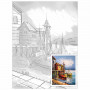 Холст на картоне с контуром BRAUBERG ART CLASSIC ПРИЧАЛ, 30х40 см, грунтованный, хлопок, 191544