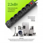 Сетевой фильтр DEFENDER DFS 751, 5 розеток, 1,8 м, 2 порта USB, 2.1A, черный, 99751