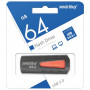 Флеш-диск 64 GB SMARTBUY Iron USB 3.0, черный/красный, SB64GBIR-B3