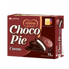 Печенье LOTTE Choco Pie Cacao (Чоко Пай Какао), глазированное, картонная упаковка, 336 г, 12 шт. х 28 г