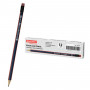 Карандаш чернографитный BRAUBERG, 1 шт., Stripes, HB, трехгранный, с резинкой, корпус синий/красный, 181294