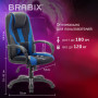 Кресло компьютерное BRABIX PREMIUM Rapid GM-102, НАГРУЗКА 180 кг, экокожа/ткань, черное/синее, 532106