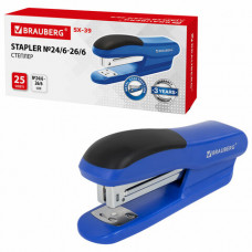Степлер №24/6, 26/6 BRAUBERG SX-39, до 25 листов, синий, 228591