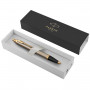 Ручка шариковая PARKER IM Core Brushed Metal GT, корпус серебристый матовый лак, позолоченные детали, синяя, 1931670