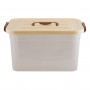 Ящик 10 л, с крышкой на защелках, 19х35х23 см, крышка с ручкой, пластик, цвет ассорти, 4381000