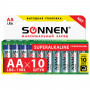 Батарейки КОМПЛЕКТ 10 шт., SONNEN Super Alkaline, АА (LR06,15А), алкалиновые, пальчиковые, в коробке, 454231