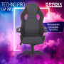 Кресло компьютерное BRABIX Techno Pro GM-003, ткань, черное/серое, вставки оранжевые, 531813
