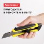 Нож канцелярский 18 мм BRAUBERG Universal, роликовый фиксатор, резиновые вставки, блистер, 235402