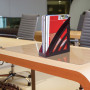 Лоток вертикальный для бумаг BRAUBERG Office style, 245х90х285 мм, тонированный красный, 237283