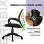 Кресло BRABIX Fly MG-396, с подлокотниками, сетка, оранжевое/черное, 532084