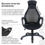 Кресло офисное BRABIX PREMIUM Genesis EX-517, пластик черный, ткань/экокожа/сетка черная, 531574
