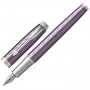 Ручка перьевая PARKER IM Premium Dark Violet CT, корпус фиолетовый с гравировкой, хромированные детали, синяя, 1931636