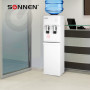 Кулер для воды SONNEN FSE-02H, напольный, НАГРЕВ/ОХЛАЖДЕНИЕ ЭЛЕКТРОННОЕ, 2 крана, белый, 454997, BD522