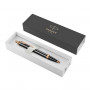 Ручка шариковая PARKER IM Core Black Lacquer GT, корпус черный глянцевый лак, позолоченные детали, синяя, 1931666