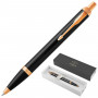 Ручка шариковая PARKER IM Core Black Lacquer GT, корпус черный глянцевый лак, позолоченные детали, синяя, 1931666