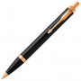 Ручка шариковая PARKER IM Core Black Lacquer GT, корпус черный глянцевый лак, позолоченные детали, синяя, 1931666
