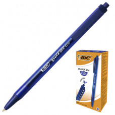Ручка шариковая автоматическая BIC Round Stic Clic, СИНЯЯ, корпус тонированный синий, узел 1 мм, линия письма 0,32 мм, 926376
