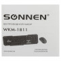 Набор беспроводной SONNEN WKM-1811, клавиатура 112 клавиш мультимедиа, мышь 4 кнопки, черный, 512655
