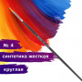Кисть художественная профессиональная BRAUBERG ART CLASSIC, синтетика жесткая, круглая, № 4, длинная ручка, 200659