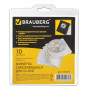 Конверты для CD/DVD BRAUBERG, комплект 10 шт., на 1CD/DVD, самоклеящиеся, с европодвесом, 510197