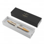 Ручка шариковая PARKER IM Premium Warm Silver GT, корпус серебристый матовый с гравировкой, позолоченные детали, синяя, 1931687
