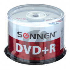 Диски DVD+R (плюс) SONNEN 4,7 Gb 16x Cake Box, КОМПЛЕКТ 50 шт., 512577