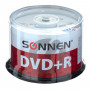 Диски DVD+R (плюс) SONNEN 4,7 Gb 16x Cake Box, КОМПЛЕКТ 50 шт., 512577